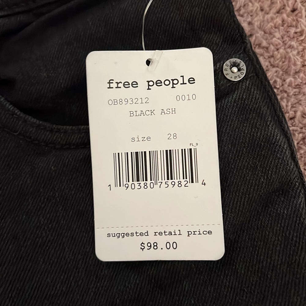 Free People Wide Leg High Rise Button Fly Jeans - Picture 3 of 5